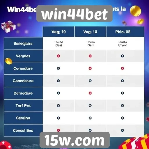 Comparativo entre win44bet e concorrentes do setor